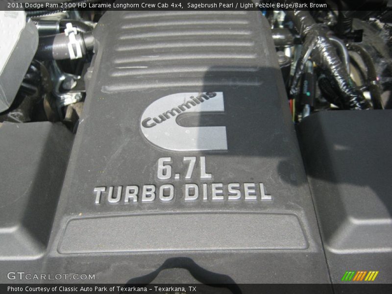Sagebrush Pearl / Light Pebble Beige/Bark Brown 2011 Dodge Ram 2500 HD Laramie Longhorn Crew Cab 4x4