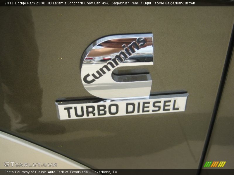 Sagebrush Pearl / Light Pebble Beige/Bark Brown 2011 Dodge Ram 2500 HD Laramie Longhorn Crew Cab 4x4