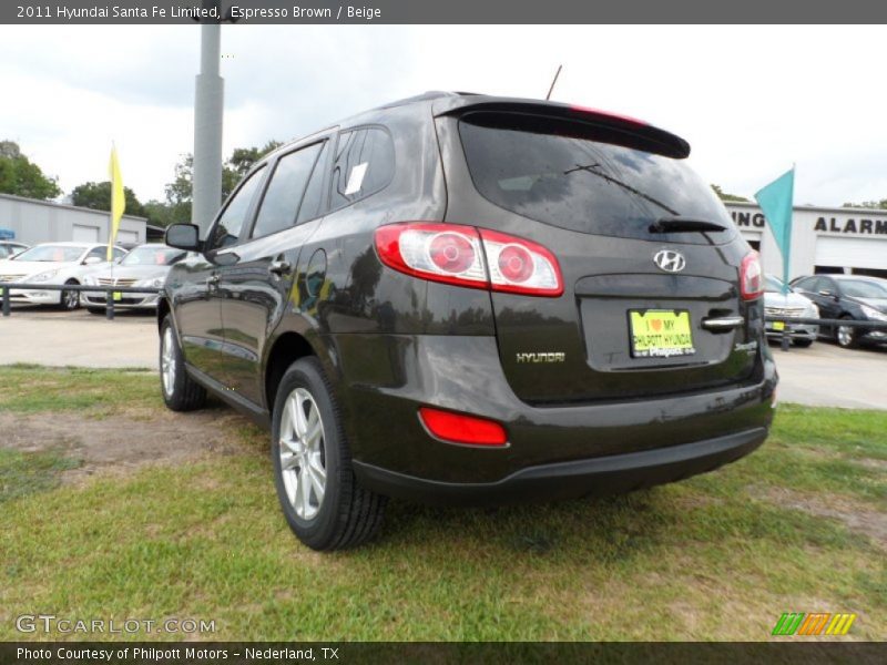 Espresso Brown / Beige 2011 Hyundai Santa Fe Limited