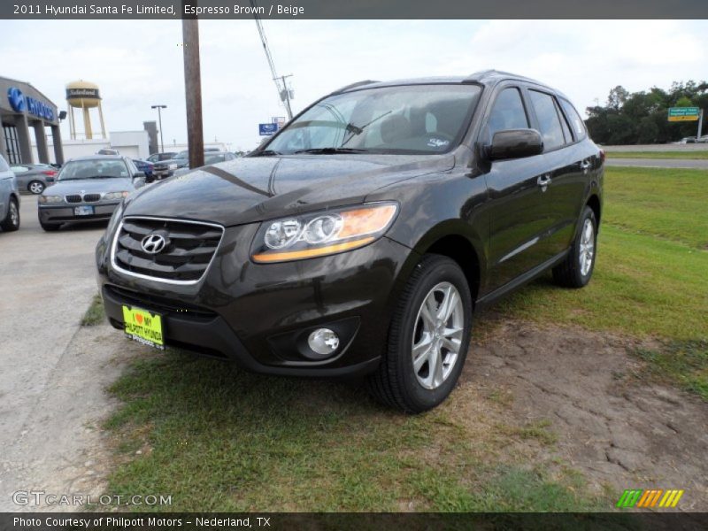 Espresso Brown / Beige 2011 Hyundai Santa Fe Limited
