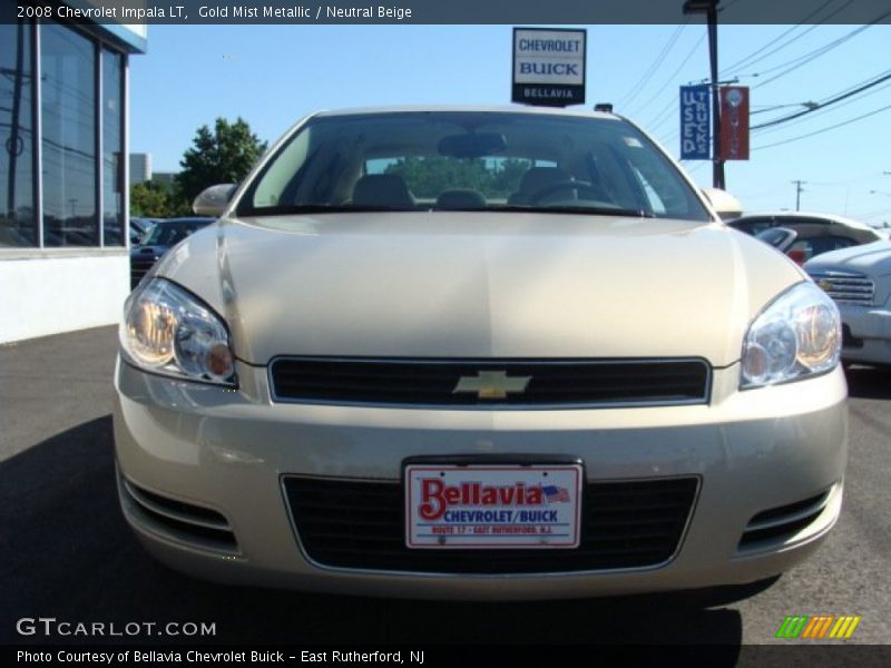 Gold Mist Metallic / Neutral Beige 2008 Chevrolet Impala LT
