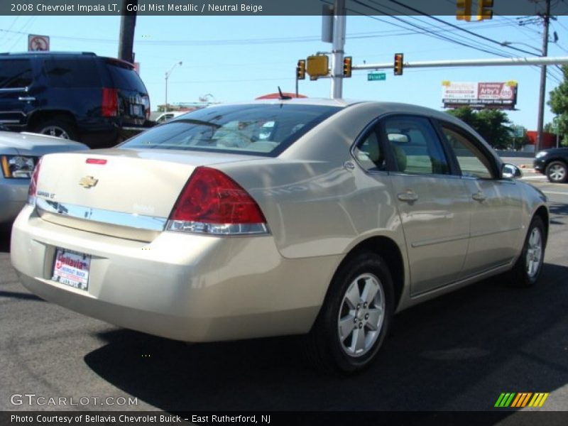 Gold Mist Metallic / Neutral Beige 2008 Chevrolet Impala LT
