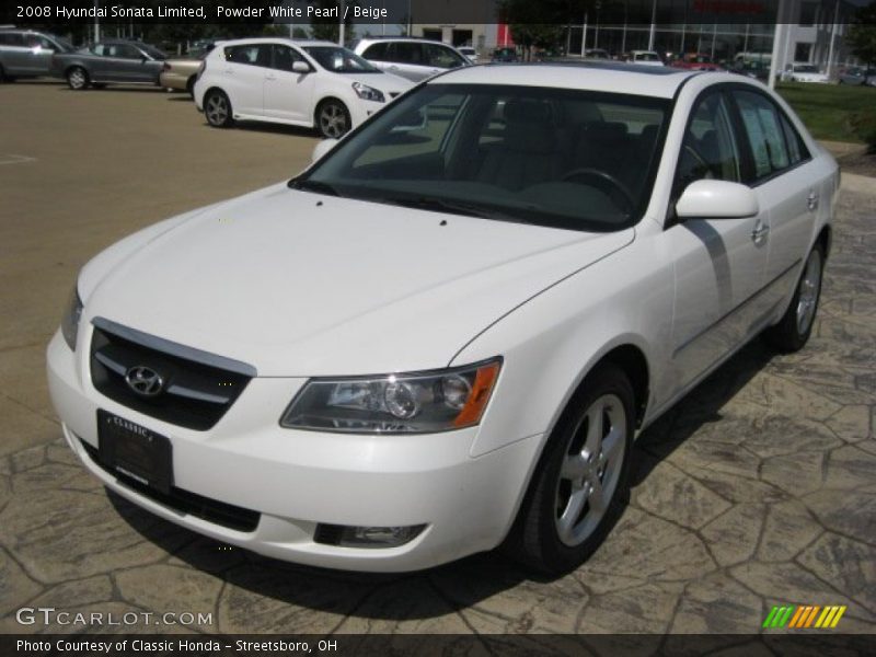 Powder White Pearl / Beige 2008 Hyundai Sonata Limited