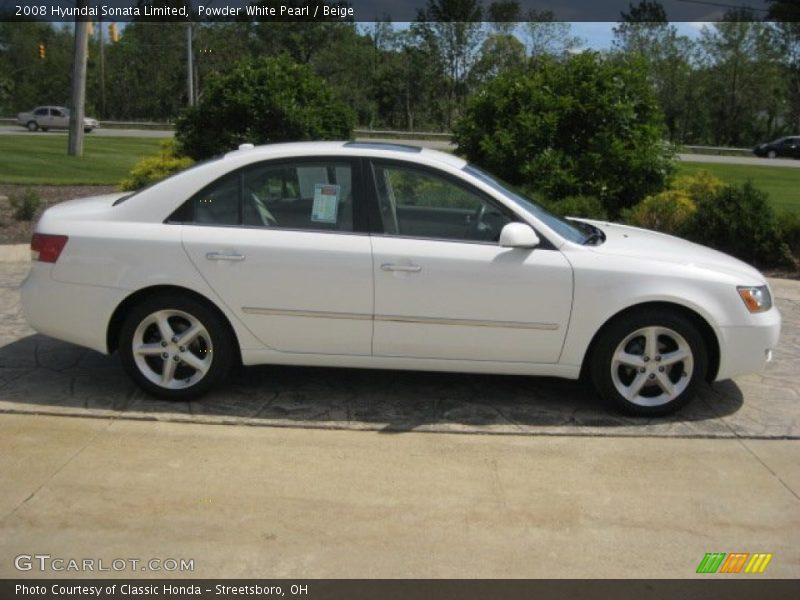 Powder White Pearl / Beige 2008 Hyundai Sonata Limited