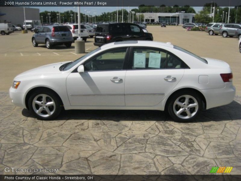 Powder White Pearl / Beige 2008 Hyundai Sonata Limited