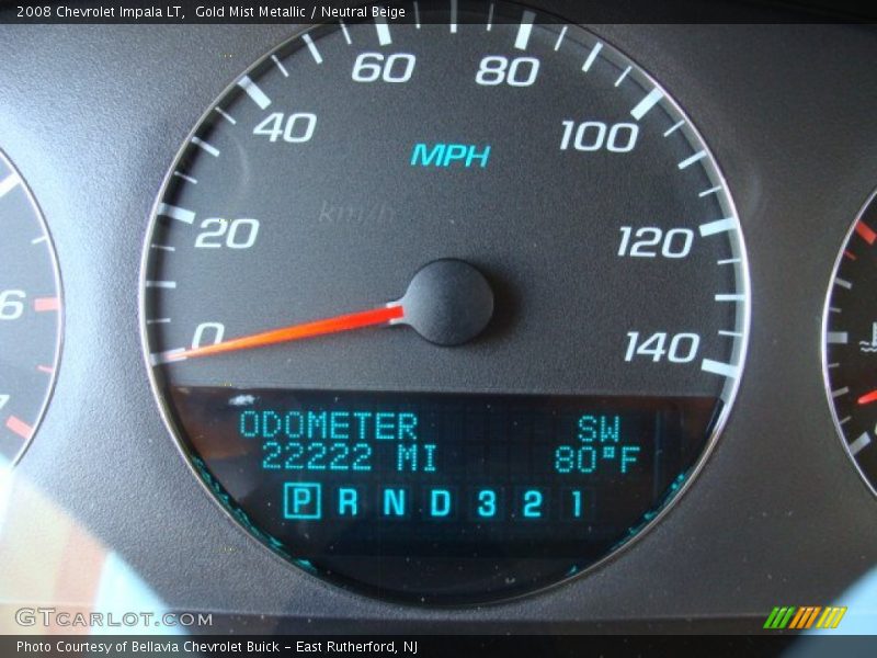 Gold Mist Metallic / Neutral Beige 2008 Chevrolet Impala LT