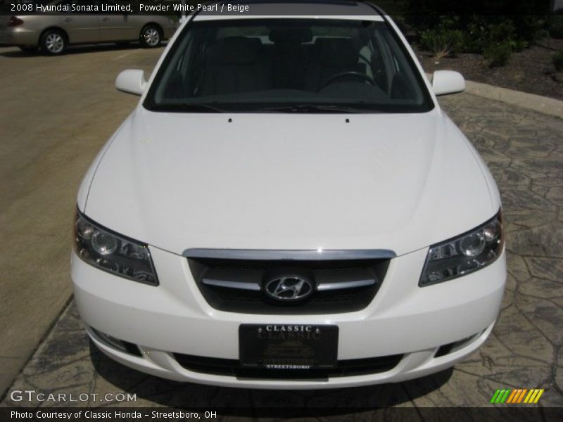 Powder White Pearl / Beige 2008 Hyundai Sonata Limited