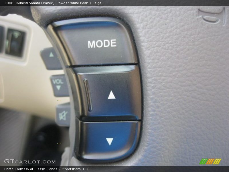 Powder White Pearl / Beige 2008 Hyundai Sonata Limited