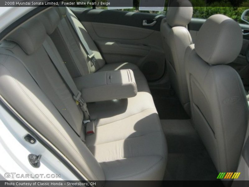 Powder White Pearl / Beige 2008 Hyundai Sonata Limited