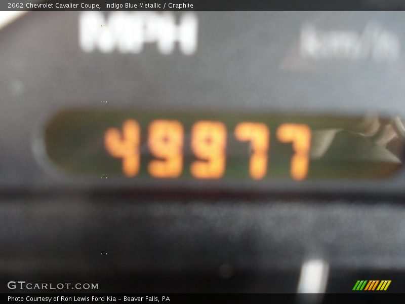 Indigo Blue Metallic / Graphite 2002 Chevrolet Cavalier Coupe