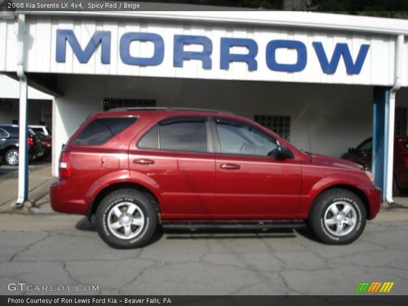 Spicy Red / Beige 2008 Kia Sorento LX 4x4