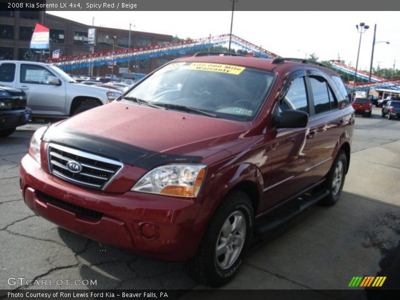 Spicy Red / Beige 2008 Kia Sorento LX 4x4