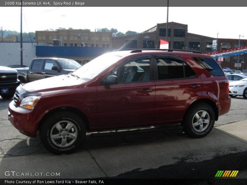 Spicy Red / Beige 2008 Kia Sorento LX 4x4
