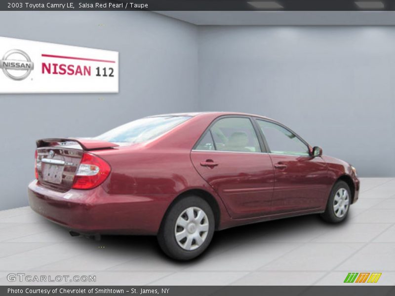 Salsa Red Pearl / Taupe 2003 Toyota Camry LE