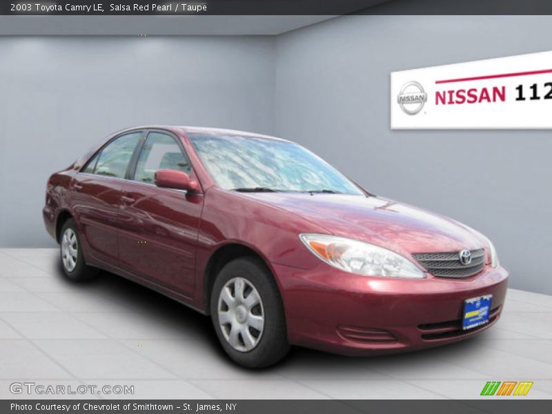 Salsa Red Pearl / Taupe 2003 Toyota Camry LE