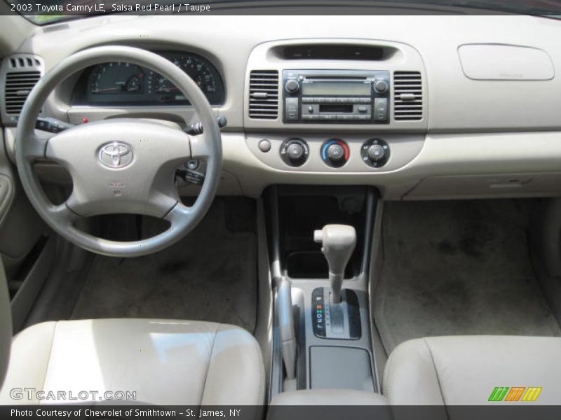 Salsa Red Pearl / Taupe 2003 Toyota Camry LE