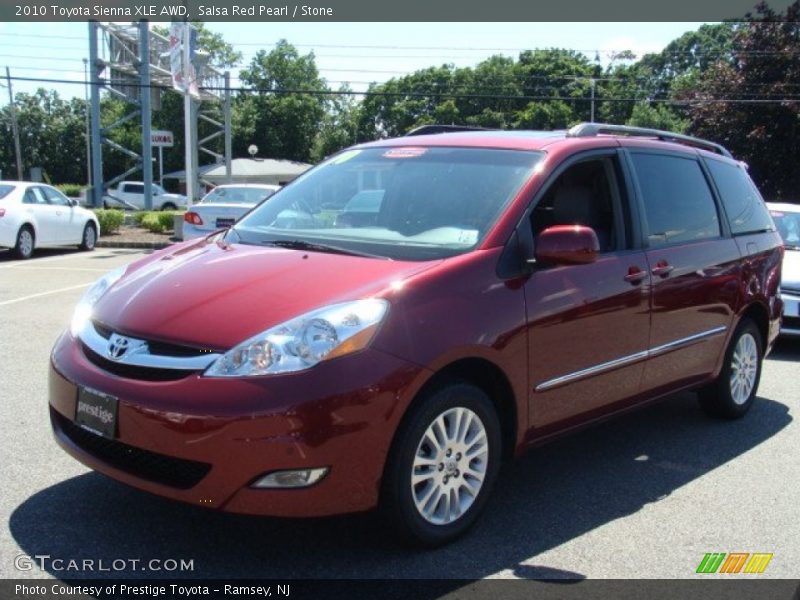Salsa Red Pearl / Stone 2010 Toyota Sienna XLE AWD