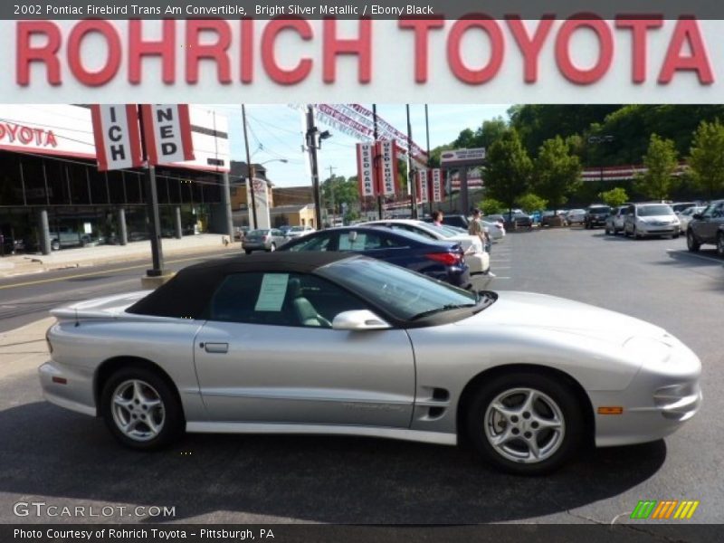 Bright Silver Metallic / Ebony Black 2002 Pontiac Firebird Trans Am Convertible