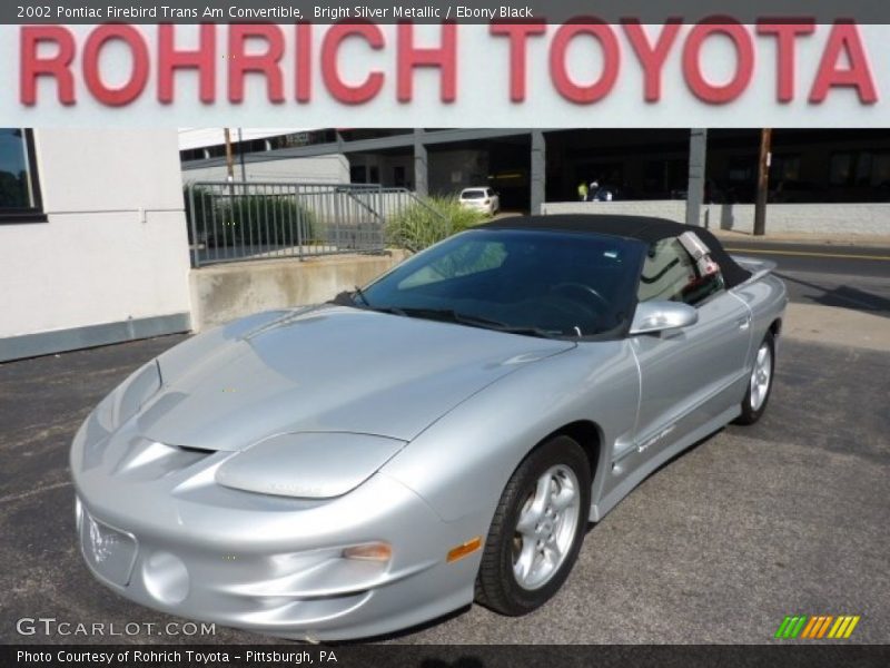 Bright Silver Metallic / Ebony Black 2002 Pontiac Firebird Trans Am Convertible