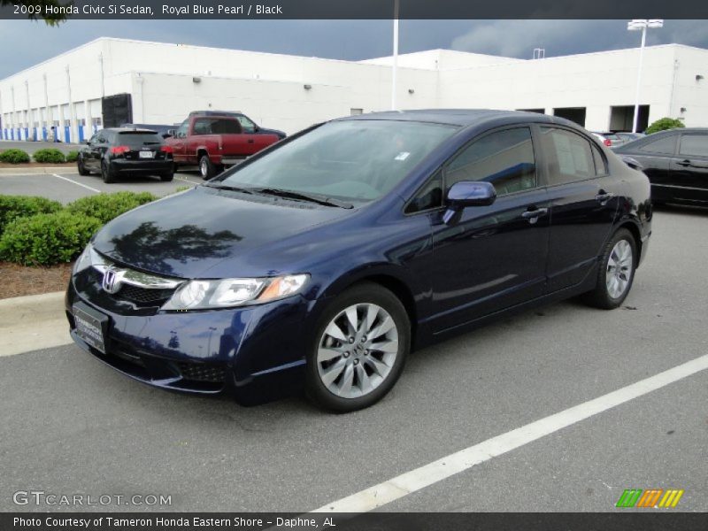 Royal Blue Pearl / Black 2009 Honda Civic Si Sedan