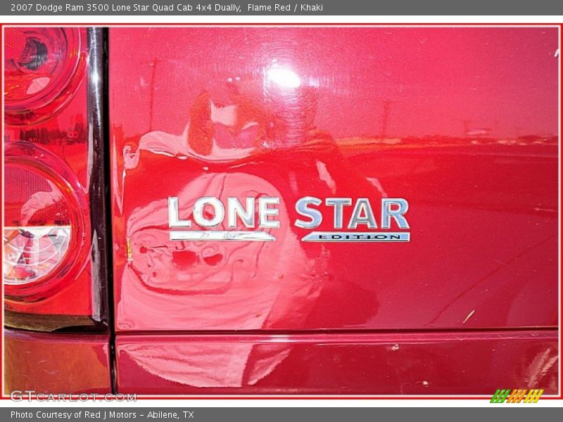 Flame Red / Khaki 2007 Dodge Ram 3500 Lone Star Quad Cab 4x4 Dually