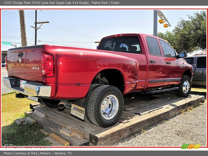 Flame Red / Khaki 2007 Dodge Ram 3500 Lone Star Quad Cab 4x4 Dually