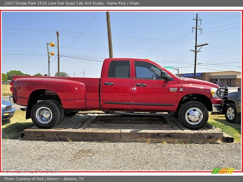 Flame Red / Khaki 2007 Dodge Ram 3500 Lone Star Quad Cab 4x4 Dually