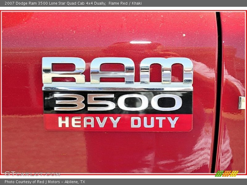 Flame Red / Khaki 2007 Dodge Ram 3500 Lone Star Quad Cab 4x4 Dually