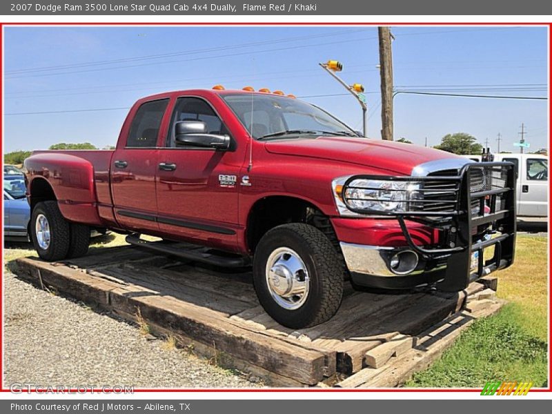 Flame Red / Khaki 2007 Dodge Ram 3500 Lone Star Quad Cab 4x4 Dually