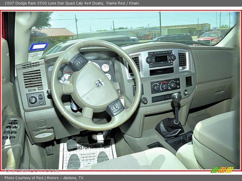 Flame Red / Khaki 2007 Dodge Ram 3500 Lone Star Quad Cab 4x4 Dually