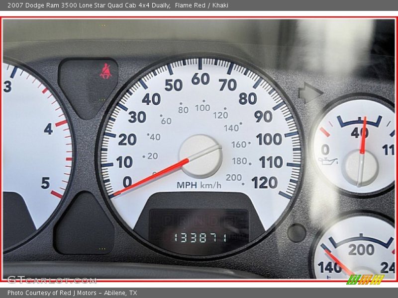 Flame Red / Khaki 2007 Dodge Ram 3500 Lone Star Quad Cab 4x4 Dually