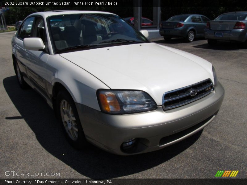 White Frost Pearl / Beige 2002 Subaru Outback Limited Sedan