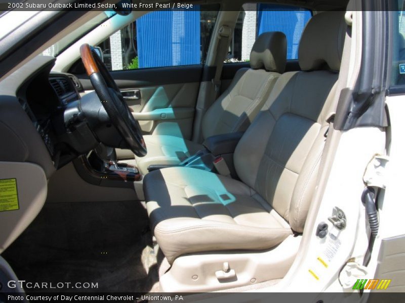 White Frost Pearl / Beige 2002 Subaru Outback Limited Sedan
