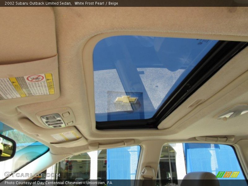 White Frost Pearl / Beige 2002 Subaru Outback Limited Sedan