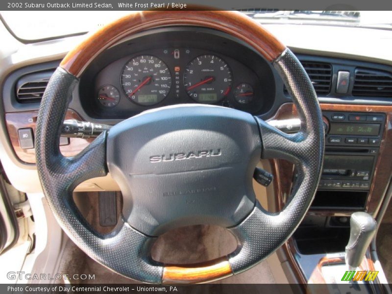 White Frost Pearl / Beige 2002 Subaru Outback Limited Sedan