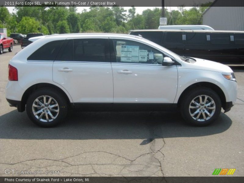 White Platinum Tri-Coat / Charcoal Black 2011 Ford Edge SEL