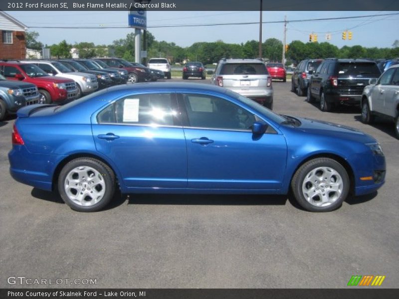 Blue Flame Metallic / Charcoal Black 2012 Ford Fusion SE