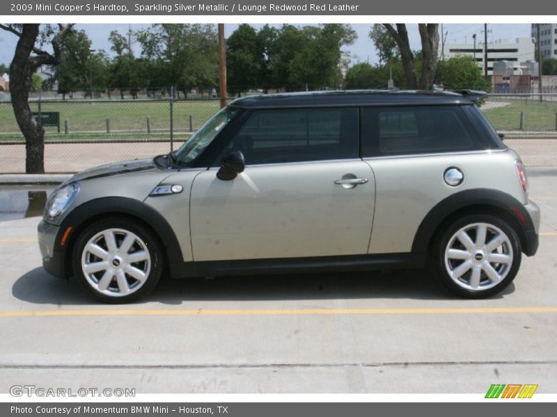 Sparkling Silver Metallic / Lounge Redwood Red Leather 2009 Mini Cooper S Hardtop