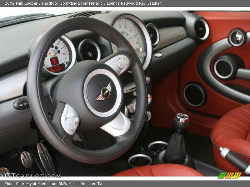 Sparkling Silver Metallic / Lounge Redwood Red Leather 2009 Mini Cooper S Hardtop