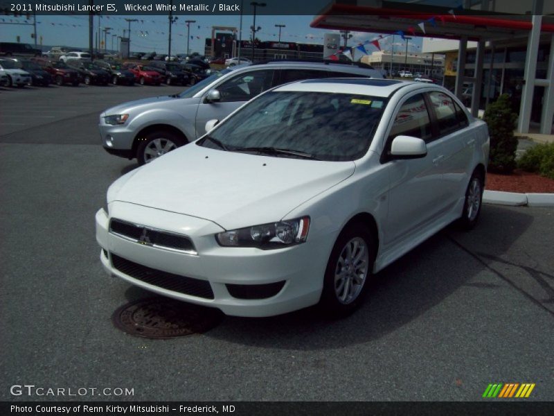 Wicked White Metallic / Black 2011 Mitsubishi Lancer ES