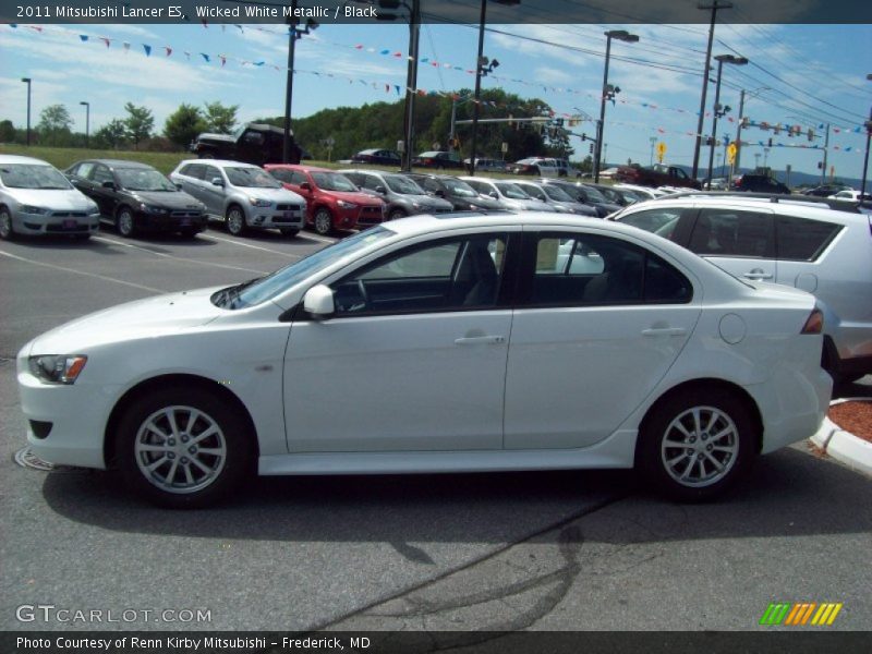 Wicked White Metallic / Black 2011 Mitsubishi Lancer ES