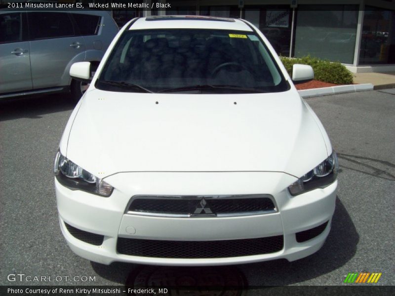 Wicked White Metallic / Black 2011 Mitsubishi Lancer ES