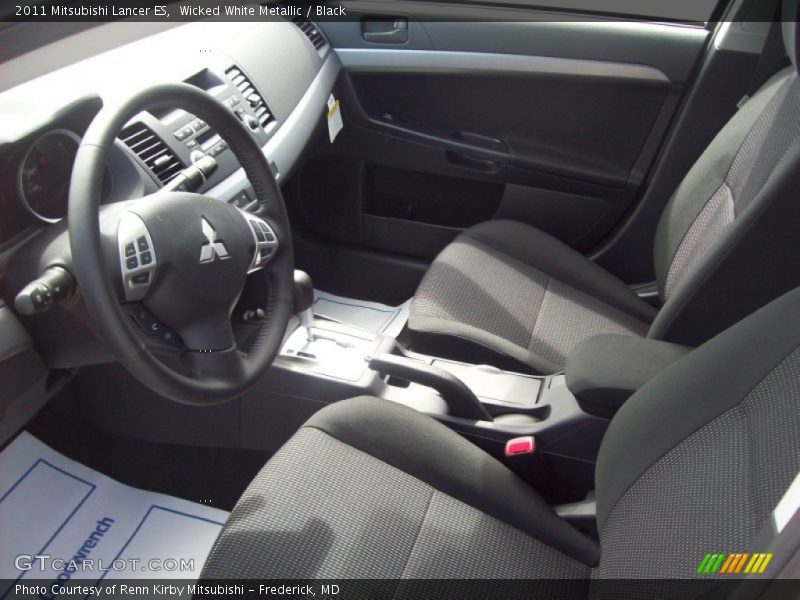 Wicked White Metallic / Black 2011 Mitsubishi Lancer ES