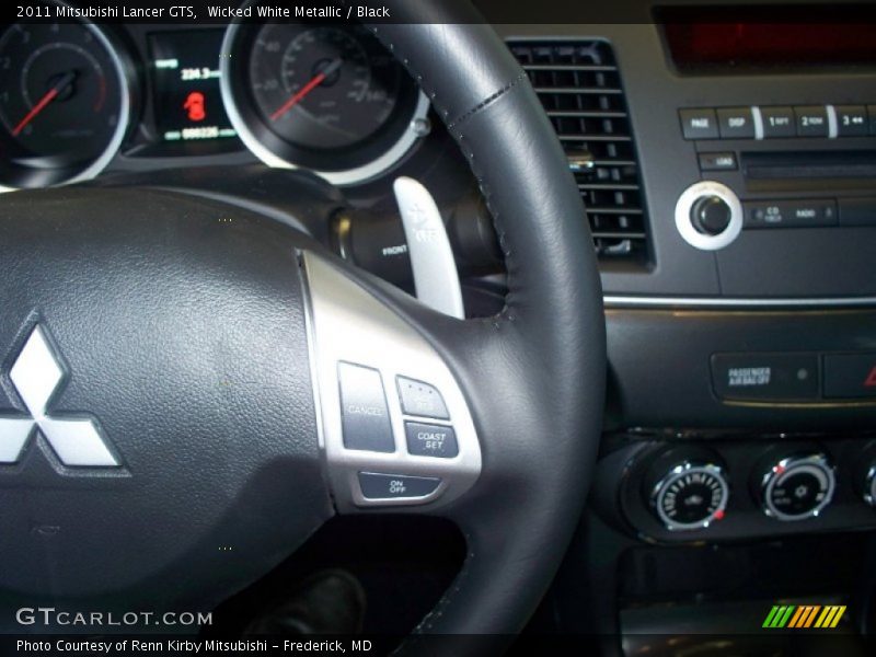 Wicked White Metallic / Black 2011 Mitsubishi Lancer GTS