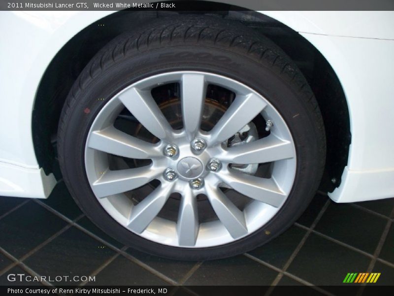 Wicked White Metallic / Black 2011 Mitsubishi Lancer GTS