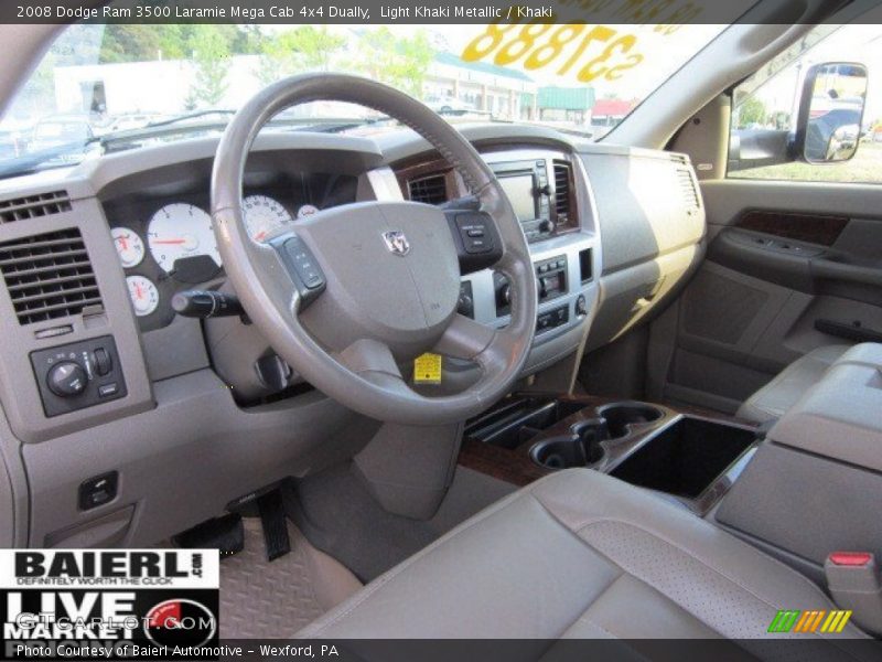 Light Khaki Metallic / Khaki 2008 Dodge Ram 3500 Laramie Mega Cab 4x4 Dually