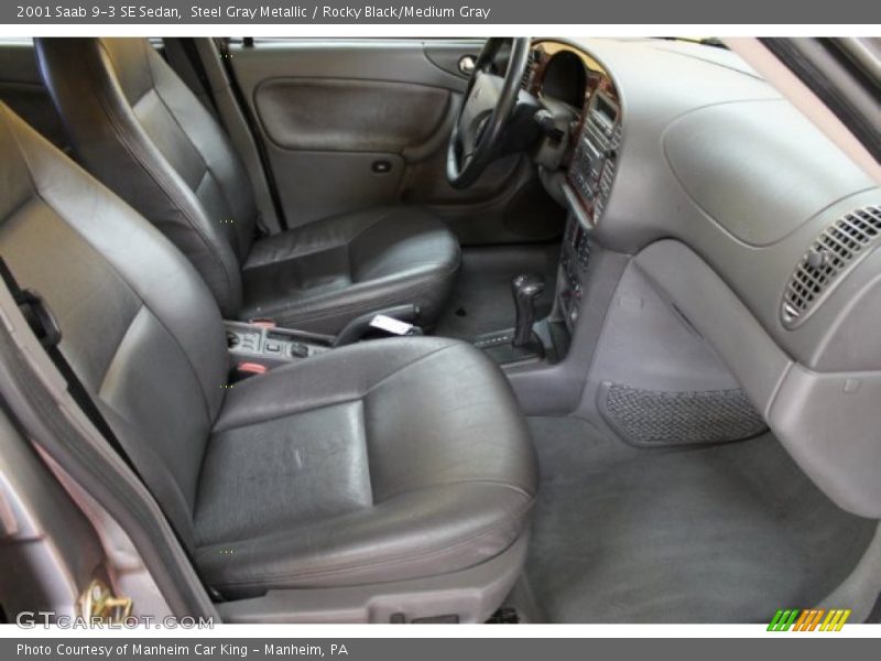 Steel Gray Metallic / Rocky Black/Medium Gray 2001 Saab 9-3 SE Sedan