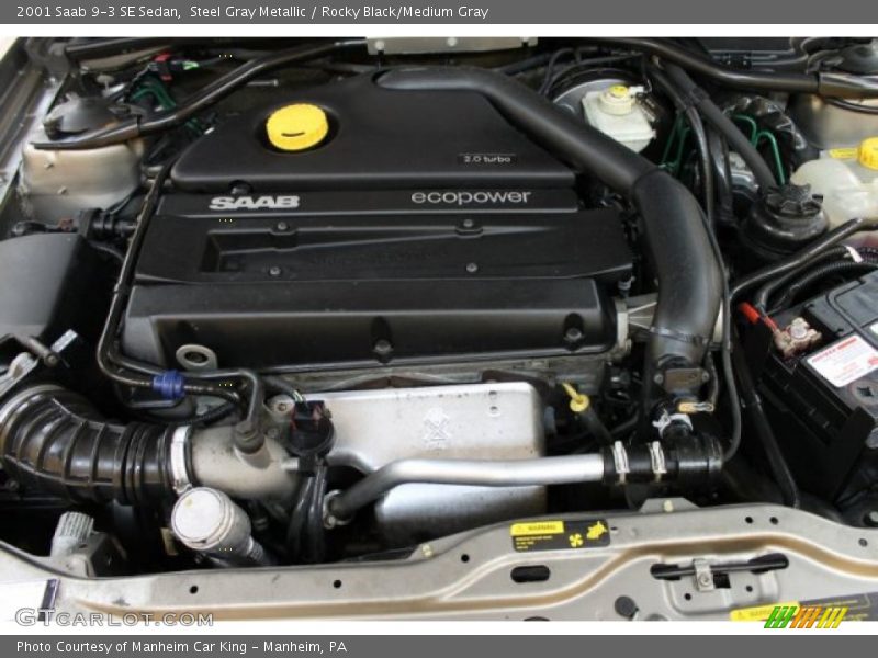 Steel Gray Metallic / Rocky Black/Medium Gray 2001 Saab 9-3 SE Sedan