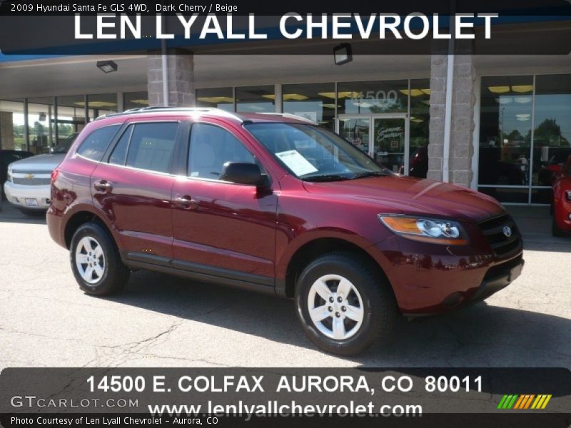 Dark Cherry / Beige 2009 Hyundai Santa Fe GLS 4WD