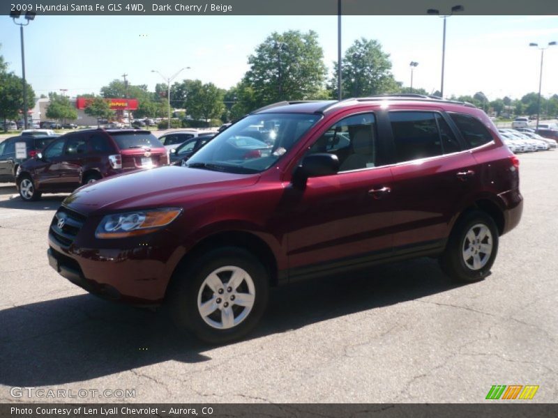 Dark Cherry / Beige 2009 Hyundai Santa Fe GLS 4WD